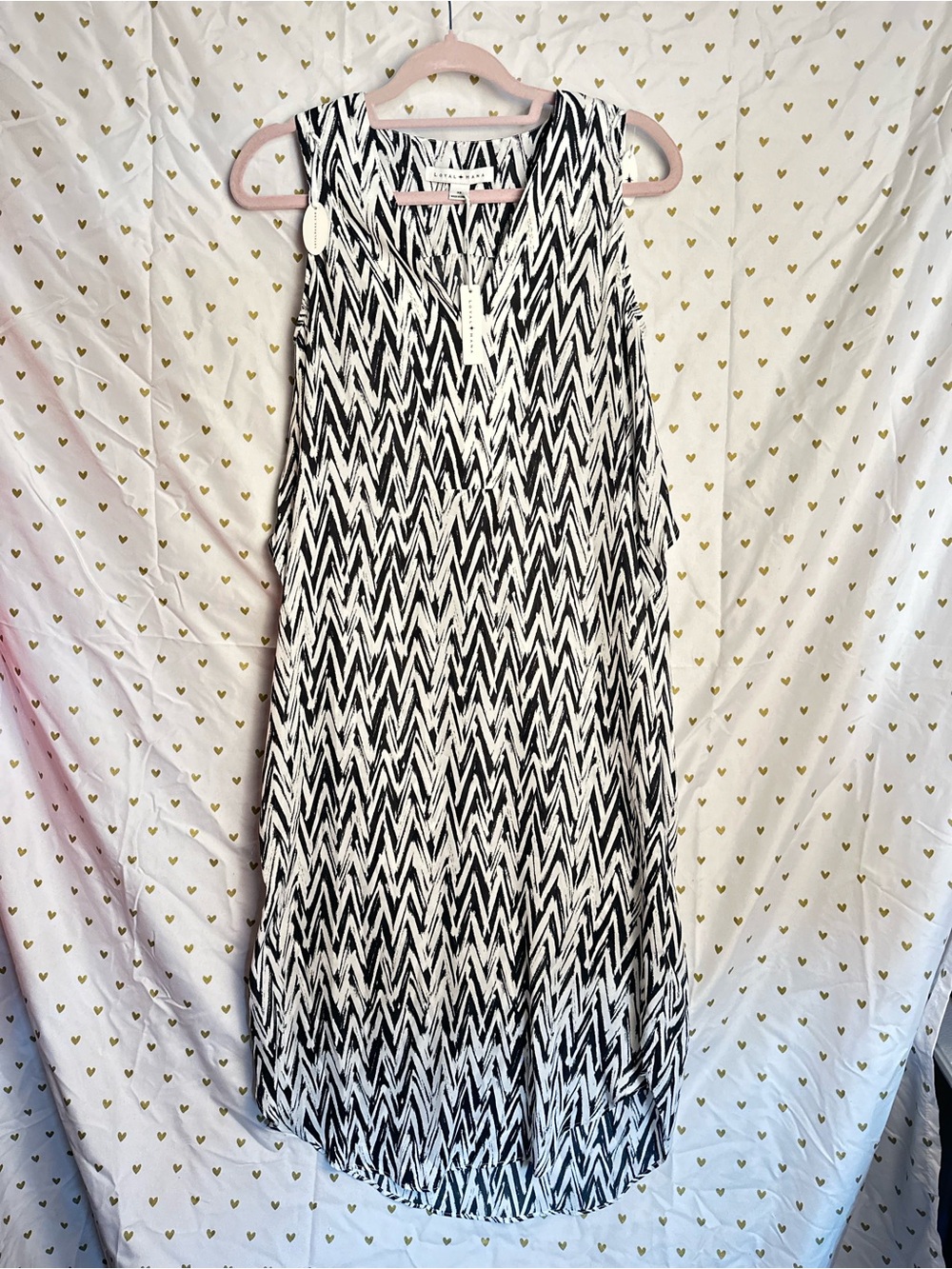 Black & White Chevron Sleeveless maternity nursing Dress BNWT